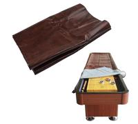 Vilgftyiet Shuffleboard Table Cover for 9ft Tables, 113L x 27W x 6inch Deep, Waterproof Latex Leather with Soft Cotton Lining, Brown