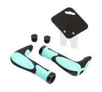 Vilgftyiet Silicone Bicycle Handlebar Grips with Shock-Absorbing Gel Inserts, Ergonomic Two-Tone Design for MTB Mountain Bike - Black/Red Black-cyanOne pair