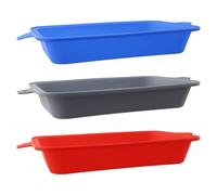 Vilgftyiet Silicone Drip Pan Liners Set of 3 for Weber Grill, Dishwasher Safe BBQ Grease Catch Tray Mats, Sturdy Grill Accessories with Multiple Colors, 8.62 x 6 Inches