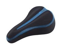 Vilgftyiet Silicone for Bike Saddle Cover for Wide Seat 11.61 x 6.69 Inches, Thickened Gel Cushion with Breathable Fabric and Anti-Slip Particles, Compatible with Mountain Road Commuter Bikes, Black