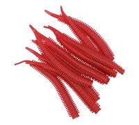 Vilgftyiet Simulation Sand Silkworm Fishing Lure, 10pcs TPR Soft Artificial Sea Earthworm Bait for Saltwater & Freshwater Fishing, 8 cm × 0.5 cm, 0.8 g Each No. 2 wine red