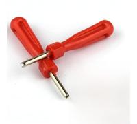 Vilgftyiet Single-Head Tire Valve Stem Core Remover Tool for Cars, Trucks, Motorcycles & Bicycles - 2-Pack Plastic and Metal Repair Wrench, 69mm Handle, 96mm Total Length, Red