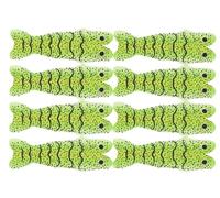 Vilgftyiet Soft Rubber Artificial Shrimp Back Skin for Fishing Lure, Lifelike Elastic Bait Material with Natural Appearance, 2.5/3.5/4.5/5.5cm, 16/12/10/8pcs, Pink/Olive Green/for Orange/Green