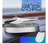 Vilgftyiet Solar-Powered Car Air Freshener Diffuser with Scent Tablet, Aircraft Design Center Console Decoration for Car Interior, Black Cologne (Silver wind chimes)