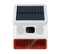 Vilgftyiet Solar Powered Outdoor Security Alarm with Human Detection, Voice Prompt, Fast Flash Alarm, 20 Wireless Defense Zones, for Construction Sites and Warehouses(A)