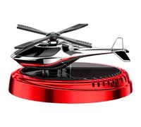 Vilgftyiet Solar Powered Rotating Car Air Freshener, Aromatherapy Diffuser with Airplane Design, 4 Long-Lasting Fragrance Discs, for Car Vent and Dashboard Decor (Red)