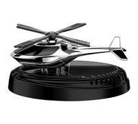 Vilgftyiet Solar Powered Rotating Car Air Freshener with Airplane Design, Aromatherapy Diffuser for Dashboard, Includes 4 Scent Discs, Blue, Black, Red, Gold