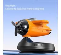 Vilgftyiet Solar Powered Rotating Helicopter Car Air Freshener with Aromatherapy Diffuser, for Orange, Blue, Green, Yellow