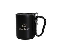 Vilgftyiet Stainless Steel Camping Mug with Secure Lid and Carabiner Handle for Hiking, Outdoor Activities - 300ml, 304 Food-Grade Steel 220ML