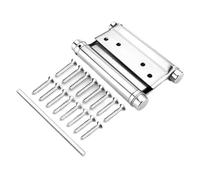 Vilgftyiet Stainless Steel Double Action Spring Hinge for Cafe Saloon Swing Doors, Self-Closing, Adjustable Tension, Fits 0.78-1.2 in Door Thickness, 4-Pack, Silver