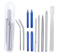 Vilgftyiet Stainless Steel Paracord Lacing Stitching Weaving Needles with Smoothing Tool Set for DIY Bracelet & Leather Craft - 1 Set, Silver/Red/Gold/Blue New blue suit