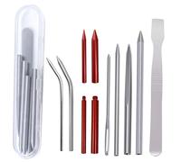 Vilgftyiet Stainless Steel Paracord Lacing Stitching Weaving Needles with Smoothing Tool Set for DIY Bracelet & Leather Craft - 1 Set, Silver/Red/Gold/Blue New Red Suit