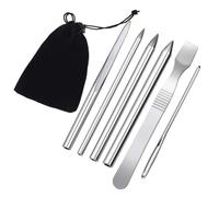 Vilgftyiet Stainless Steel Paracord Lacing Stitching Weaving Needles with Smoothing Tool Set for DIY Bracelet & Leather Craft - 1 Set, Silver/Red/Gold/Blue Six-piece set