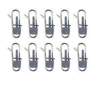 Vilgftyiet Stainless Steel Sea Fishing Bait Release Clip for Hook Rig Construction - 10pcs per Set, 2.5 x 0.7 cm, Red/Black/Gray, ABS-Enhanced Impact Crimp Sleeve gray