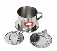 Vilgftyiet Stainless Steel Vietnamese Coffee Dripper, Pour Over Filter for Rich Brewing, Portable Metal Cone with Modern Design for Home Kitchen Use(6Q)