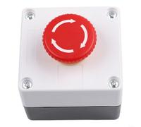Vilgftyiet Stop Push Button Switch Station with Enclosure, Red Mushroom Self Locking and Green Start, AC 220V 10A 1NO, IP65 Waterproof ABS Box for Industrial Control