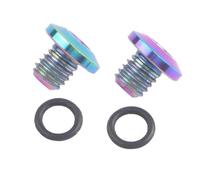 Vilgftyiet Ti Alloy Bicycle Bleed Screw with O-Ring, M5x5-8 mm, 2-Piece Set for Integral and Split Brake Levers, Lightweight Rust-Free Replacement Colorful