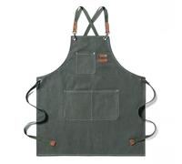 Vilgftyiet Water Oil and Stain Resistant Canvas Apron for Home Kitchen Use with Thickened Build for Cooking and Beverage Preparation green