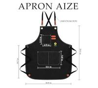 Vilgftyiet Water Oil and Stain Resistant Canvas Apron for Home Kitchen Use with Thickened Build for Cooking and Beverage Preparation Black
