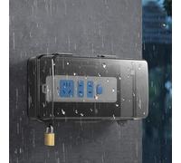 Vilgftyiet Waterproof Electrical Enclosure IP55 Rated, 23.5x12.4x10cm Heavy Duty PP Box, Dual-Removable Covers with Lock Holes, Outdoor Secure Connection Housing Black(Black)
