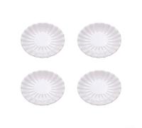 Vilgftyiet White Melamine Round Plates 4 Pack, Scalloped Flower Rim Dinner Dishes, Lightweight Shatterproof Serving Ware for Daily Meal, 25.4 cm Diameter(20.2cm)
