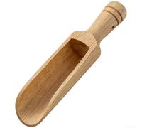 Vilgftyiet Wooden Spice Scoops 12cm Salt Pepper Coffee | Solid rubberwood with smooth splinter-free finish and ergonomic handle for comfortable kitchen use