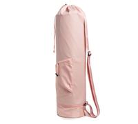 Vilgftyiet Yoga Mat Bag with Adjustable Strap and Water Bottle Pocket for 67cm Wide Mats, Polyester-Nylon Carry Bag for Yoga & Pilates Pink