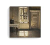 Vilhelm Hammershoi - Strandgade Sunshine Classic Masterpiece Poster Wall Art Painting Canvas Living Room Prints Bedroom Decor Artworks 28x28inch(70x70cm)