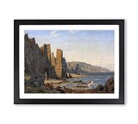 Vilhelm Kyhn Beach Bornholm Classic Painting Framed Print | A2 Black Framed Wall Art | Ready to Hang | Classic Beach Picture | Living Room Bedroom Lounge Office