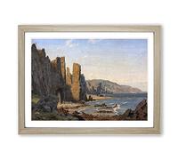 Vilhelm Kyhn Beach Bornholm Classic Painting Framed Print | A4 Oak Framed Wall Art | Ready to Hang | Classic Beach Picture | Living Room Bedroom Lounge Office