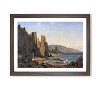 Vilhelm Kyhn Beach Bornholm Classic Painting Framed Print | A4 Walnut Framed Wall Art | Ready to Hang | Classic Beach Picture | Living Room Bedroom Lounge Office