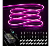 VILHTL Neon LED Strip Light, 12V 5m Purple LED Lights Strip, 3000K Waterproof Outdoor Silicone Flexible LED Strips for Bedroom Kitchen Indoor Decor with Adapter