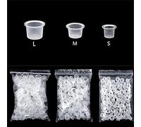Vilia 300Pcs Mixed-Size Tattoo Ink Caps - Disposable Plastic Ink Cups for Tattoo Pigment, Compatible with All Tattoo Kits & Machines