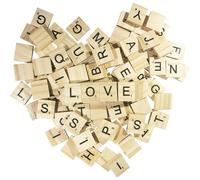 VILIA Clever Delights 100-Piece Wooden Scrabble-Style Letter Tiles - Ideal for Crafts, Spelling Games & Educational Activities
