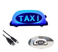 VILIERY Circular TAXI sign car roof light,Blue TAXI Car Roof Sign Light,Rechargeable TAXI Indicator Light,Waterproof, Easy-to-use Taxi Roof Light with Magnetic Base