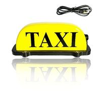 VILIERY Taxi Light, Rechargeable LED Car Top Light Yellow Shell Dome Light With Magnet Base Taxi Light Waterproof Push Button Switch(Yellow)