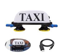 VILIERY Taxi Sign Light with Two Manual Vacuum Pump Suction Cups,Sealed and Waterproof Car Roof Lights,High Brightness White Illumination for TAXI Sign