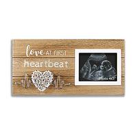 VILIGHT New Mom Mother's Day Gifts - Pregnancy Announcements Ideas Baby Gender Reveal Gifts - Love At First Heartbeat Sonogram Picture Frame for Standard 4" x 3" Ultrasound Photo