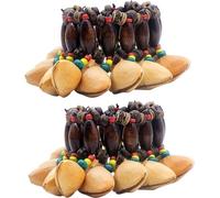 Vilihkc 2PCS African Tribal Style Nuts Shell Bracelet Dora Nut Handbell Percussion Accessories