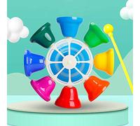 Vilihkc 8 Note HandBells Include Colorful Diatonic Metal Bells for Musical Teaching Church Chorus Holiday Party Supplies