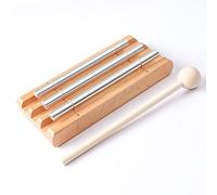 Vilihkc Energy Chime Percussion Hand Bell Meditation Chimes Teacher Tools Reminder Tuned Energy Chimes Music Instrument with Mallet for Classroom Prayer Yoga Music Gift(3 Tone)