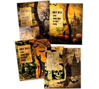 Vilikya 168 Sheets Double Sided Halloween Scrapbook Paper for Junk Journal Supplies, Ghost Gothic Decoupage Paper for Journaling Kit, Vintage Dark Aesthetic Ephemera for Scrapbooking, Bujo, DIY Craft