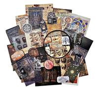 Vilikya Dark Academia Junk Journal Supplies, Vintage Skull Decoupage Paper for Scrapbook Kit, 45pcs Astrology Ephemera for Junk Journals, Mushroom Plant Materials for Room Decor Wall Collage Kit
