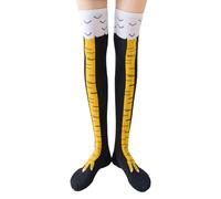VILITI 1 Pair Chicken Feet Socks,Chicken Socks, Funny Thigh Knee High Stockings, 3D Cartoon Animal Weird Sock, Women Men Gifts, for Halloween Christmas Crazy Masquerade Cosplay and Party Accessories