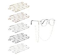 VILITI 5 Pcs Glasses Chains,Strap String Chains Eyeglass Lanyard,Spectacles Cord Beaded Eyeglass Chain,Metal Silicone Connector,for Glasses Retainer Men Women Eyeglasses Spectacle Universal