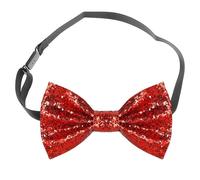 VILITI Sparkly Bow Tie,Black Sequin Bowtie Ties for Men,Adjustable Pre-Tied Tied Glitter Bows Clip Party Performance Festive Christmas Accessories,for Mens Boys Bachelor Dance Show Fancy Dress (Red)