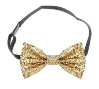 VILITI Sparkly Bow Tie,Black Sequin Bowtie Ties for Men,Adjustable Pre-Tied Tied Glitter Bows Clip Party Performance Festive Christmas Accessories,for Mens Boys Bachelor Dance Show Fancy Dress (Gold)