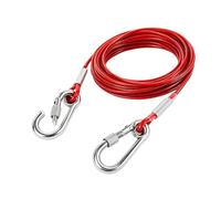VILITI Trailer Breakaway Cable,1m Red 3mm Steel Wire Rope with Double Carabiner Hooks,Heavy Duty Universal Towing Safety Brake Away Connector for Caravan Trailer Motorhome,Emergency Accessories Kit