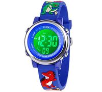 VILIYSUN Kids Watch 3D Cartoon Toddler Wrist Digital Watch Waterproof 7 Color Lights with Alarm Stopwatch for 3-10 Year Boys Girls Little Child, Dinosaur A-Blue, Child, 3D Cartoon watch