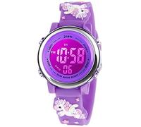 VILIYSUN Kids Watch 3D Cartoon Toddler Wrist Digital Watch Waterproof 7 Color Lights with Alarm Stopwatch for 3-10 Year Boys Girls Little Child, Unicorn D-Purple, Child, 3D Cartoon watch